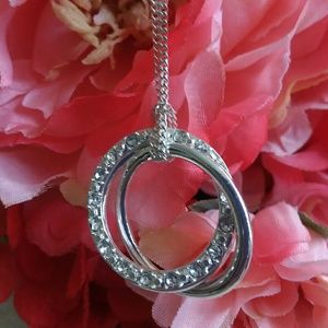 Multicircle Silvertone Necklace